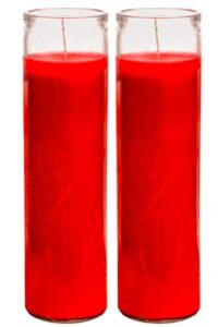 topnotch outlet prayer candles – red wax candle (2 pc bulk) great for sanctuary, vigils and prayers – unscented glass candle set – jar candles – spiritual religious church