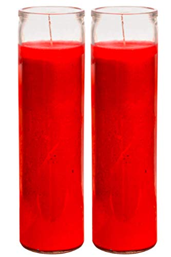 TopNotch Outlet Prayer Candles - Red Wax Candle (2 Pc Bulk) Great for Sanctuary, Vigils and Prayers - Unscented Glass Candle Set - Jar Candles - Spiritual Religious Church