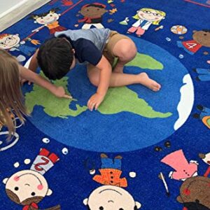 KidCarpet.com World Character Classroom Rug, 4' x 6' Rectangle