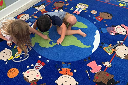 KidCarpet.com World Character Classroom Rug, 4' x 6' Rectangle