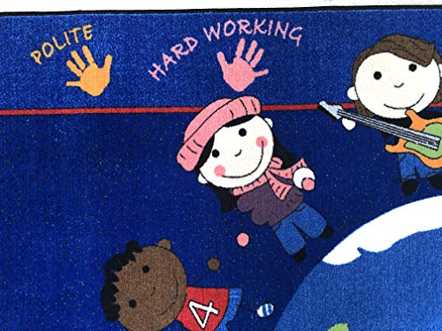 KidCarpet.com World Character Classroom Rug, 4' x 6' Rectangle