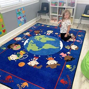 KidCarpet.com World Character Classroom Rug, 4' x 6' Rectangle