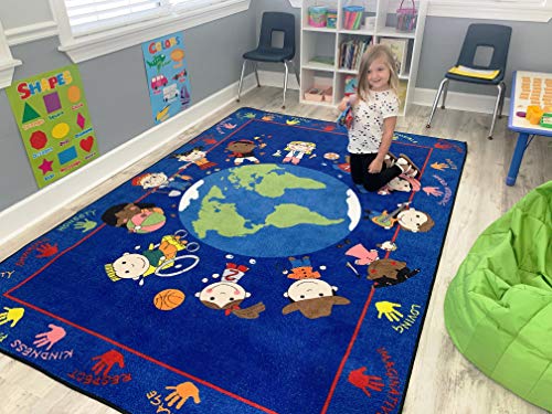 KidCarpet.com World Character Classroom Rug, 4' x 6' Rectangle