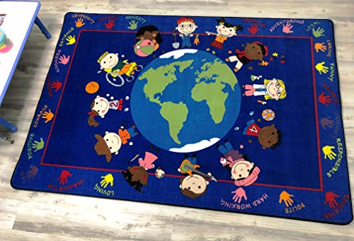 KidCarpet.com World Character Classroom Rug, 4' x 6' Rectangle