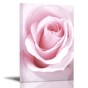 bedroom decor for women light pink rose decor canvas art flower wall decor bathroom wall art teen girls room decor gallery wrapped artwork for walls floral wall pictures room decorations 12x16inch