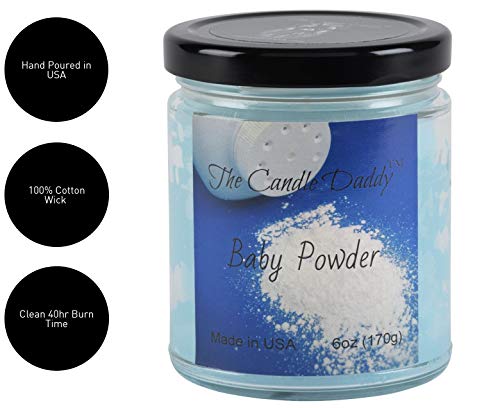 The Candle Daddy Richly Scented Candles - 6oz Aromatherapy Jar Candle (Baby Powder) Made in USA