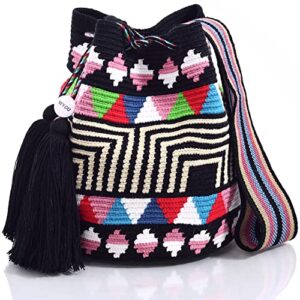 wayuu boho chic collection designer hand woven crocheted tote bag