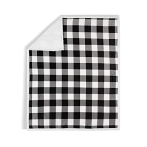 Safdie & Co. - Black and White Checkered Blanket, Indoor and Outdoor Buffalo Plaid Rug, Use As Halloween Blanket, Fall Throw Blanket, or Autumn Decor Throw, Soft and Stain Resistant, 50 x 60 Inches