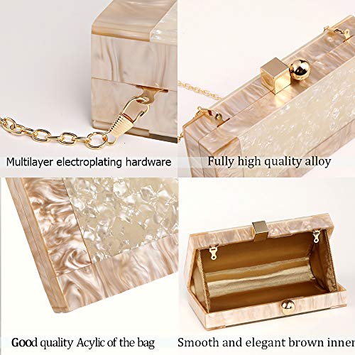 Menurra Women Acrylic Evening Clutch bag Glitter Marble Purse Handbag for Wedding Cocktail Party Prom