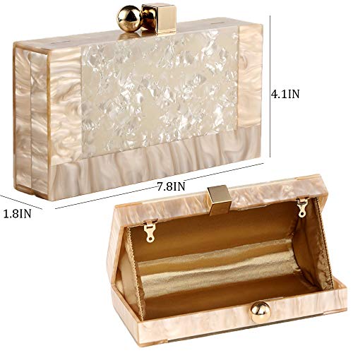 Menurra Women Acrylic Evening Clutch bag Glitter Marble Purse Handbag for Wedding Cocktail Party Prom