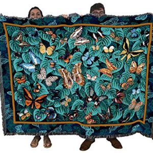 Pure Country Weavers Butterfly Dance Blanket by Elena Vladykina - Garden Floral Gift Tapestry Throw Woven from Cotton - Made in The USA (72x54)