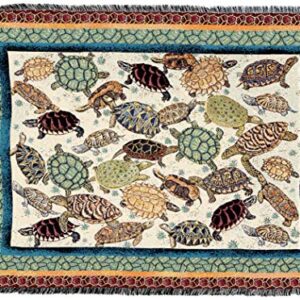 Pure Country Weavers Turtles Blanket by Elena Vladykina - Garden Floral Gift Tapestry Throw Woven from Cotton - Made in The USA (72x54)