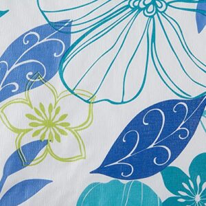 DII Summer Vinyl Tabletop Collection Flannel Backed Floral Tablecloth, Rectangle 60x84, Tropical Bahama