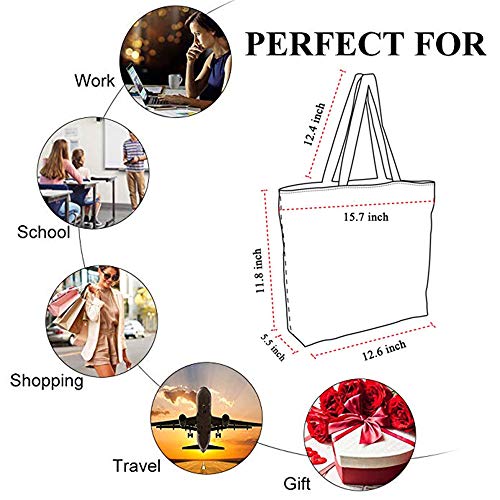Funny Handbag Zipper Tote Bag Large Capacity Women Shoulder Bag for Daily Work School Business Travel (Colorful Autism Puzzle Pieces Heart)