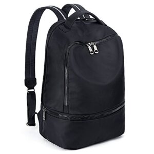 uto fashion nylon backpack functional school gym sport hiking bag reflective straps e black