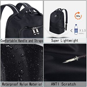 UTO Fashion Nylon Backpack Functional School Gym Sport Hiking Bag Reflective Straps E Black