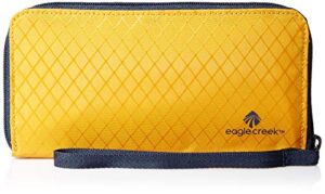 eagle creek rfid wristlet wallet passport holder, sahara yellow, one size