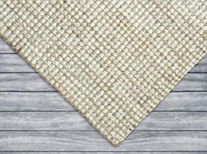 irongate wool and jute area rug – handwoven reversible textured basketweave accent rug carpet – livingroom bedroom den study farmhouse home décor – classic modern contemporary gift – 3′ x 5′ – natural