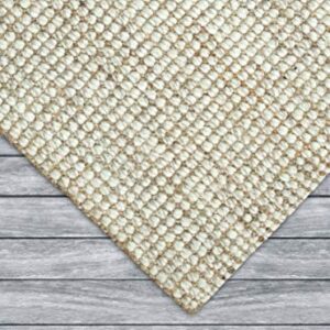 IRONGATE Wool and Jute Area Rug - Handwoven Reversible Textured Basketweave Accent Rug Carpet - Livingroom Bedroom Den Study Farmhouse Home Décor - Classic Modern Contemporary Gift - 3' x 5' - Natural