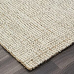 IRONGATE Wool and Jute Area Rug - Handwoven Reversible Textured Basketweave Accent Rug Carpet - Livingroom Bedroom Den Study Farmhouse Home Décor - Classic Modern Contemporary Gift - 3' x 5' - Natural
