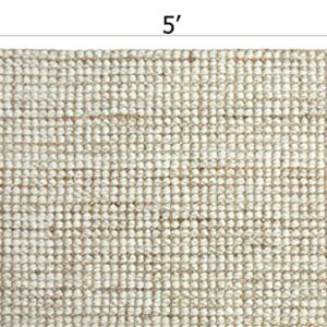 IRONGATE Wool and Jute Area Rug - Handwoven Reversible Textured Basketweave Accent Rug Carpet - Livingroom Bedroom Den Study Farmhouse Home Décor - Classic Modern Contemporary Gift - 3' x 5' - Natural