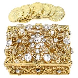 CB Accessories Wedding Unity Coins - Arras de Boda - Decorative Box with Rhinestone Crystals Keepsake 76 (Gold)