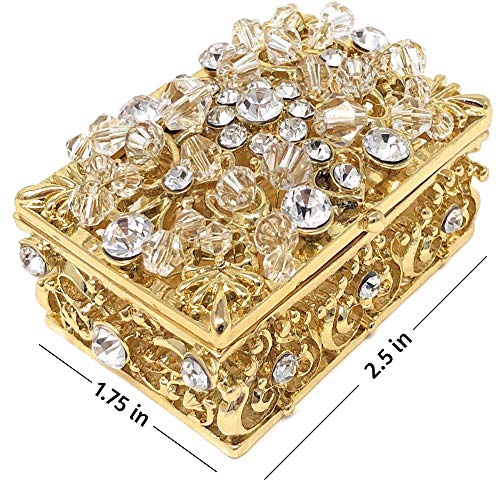 CB Accessories Wedding Unity Coins - Arras de Boda - Decorative Box with Rhinestone Crystals Keepsake 76 (Gold)