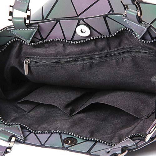 Geometric Luminous Purses and Handbags Holographic Reflective Crossbody Bag Wallet Flash Rainbow Tote NO.1P