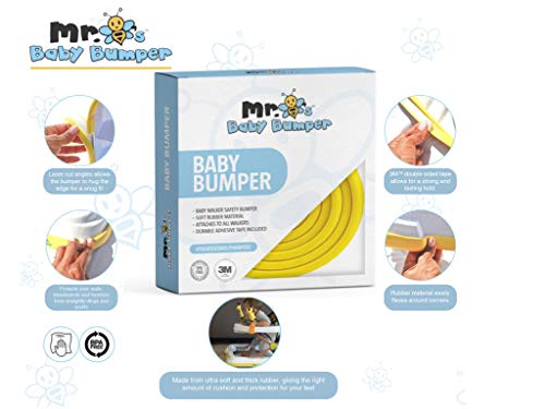 Rubber Bumper for Soft Edge on Baby Walker | 2 Boxes - Protective Foam Cushion [10 Foot Bumper + Extra Adhesive Tape ] Protect Your Toes, Walls, Furniture