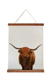 18×24 magnet poster hanger, oak frame, 18.5″ length allows slight overhang, strong embedded magnets, 18 x 24 18×24, 18″ 17″ 16″ artwork, modern farmhouse, rustic barnwood (18.5″, natural wood)