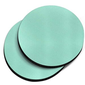 caribou coasters , solid mint green design absorbent round fabric felt neoprene car coasters for drinks, 2pcs set