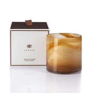 lapule luxury wood scented candle in handblown decorative glass jar | long burning aromatherapy soy wax candles with natural fragrance essential oils | for men gifts | home and bath decor