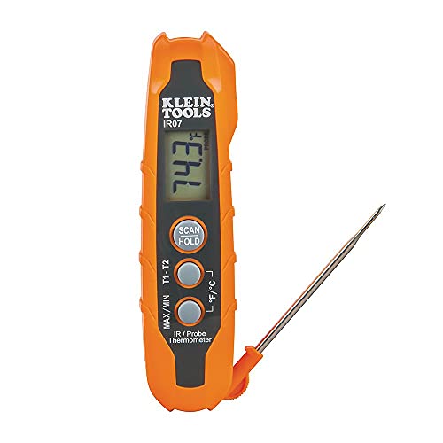 Klein Tools IR07 Dual Infrared (IR) and Probe Pocket Size LCD Digital Thermometer