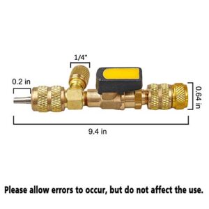 T6 Valve Core Remover/Installer with Dual Size SAE 1/4 & 5/16 Port Air Conditioning Line Repair Tools for HVAC R32 R410A