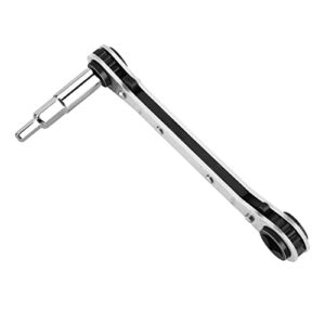 wadeo ratchet wrench ratcheting service wrench 3/8” to 1/4” with hex bit adapter for air conditioning, refrigeration equipment, equipment repair