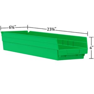 Akro-Mils 30164 Plastic Nesting Shelf Bin Box, (24-Inch x 6-1/2-Inch x 4-Inch), Yellow, (6-Pack)