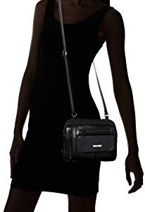 MultiSac womens Zippy Triple Compartment Crossbody Bag Cross Body, Black (Vintage Nappa), One Size US