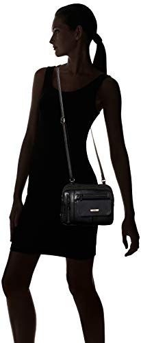 MultiSac womens Zippy Triple Compartment Crossbody Bag Cross Body, Black (Vintage Nappa), One Size US