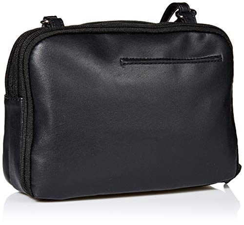 MultiSac womens Zippy Triple Compartment Crossbody Bag Cross Body, Black (Vintage Nappa), One Size US