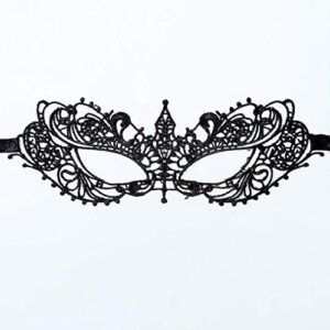 20 Pieces Lace Mask Masquerade Venetian Eyemask Halloween Sexy Woman Lace Mask for Halloween Masquerade Carnival Party Costume Ball, Black