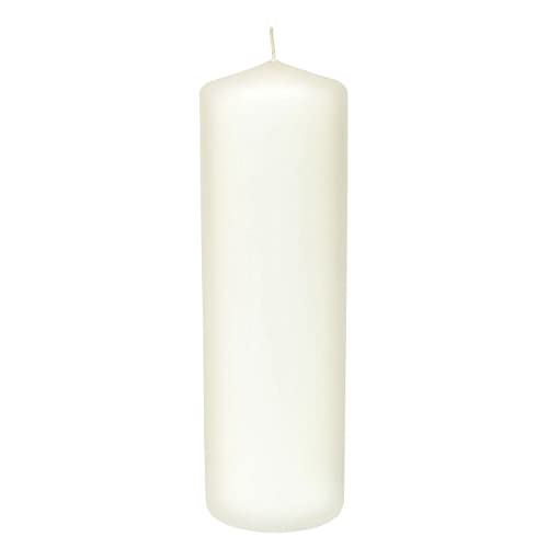 Hanna's Unscented Pillar Candle, 3X9-Inches, White