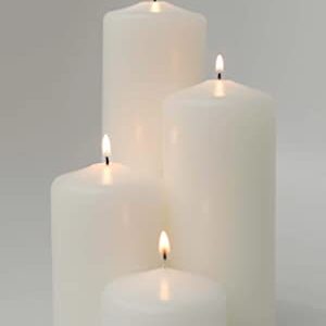 Hanna's Unscented Pillar Candle, 3X9-Inches, White