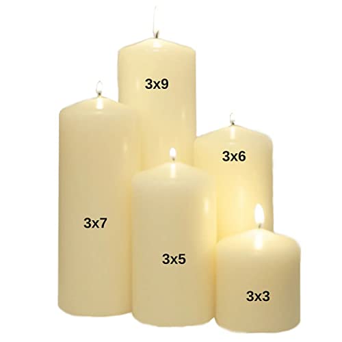 Hanna's Unscented Pillar Candle, 3X9-Inches, White