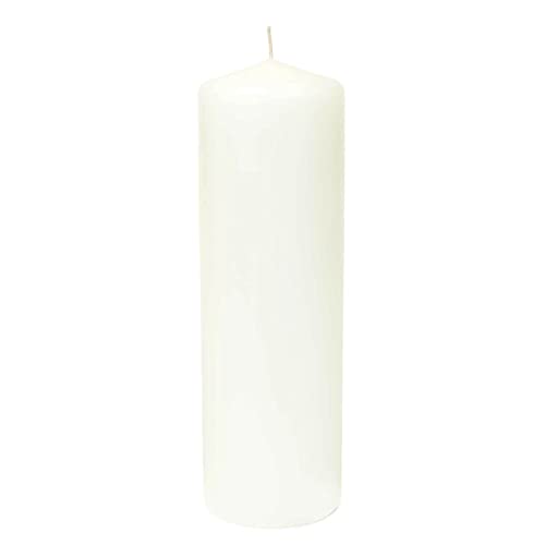 Hanna's Unscented Pillar Candle, 3X9-Inches, White