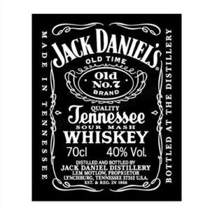 jack daniels whiskey label- wall art sign- 8 x 10″- genuine replica print-ready to frame. home décor- dining décor. a must for tennessee bourbon whiskey fans. perfect addition to man cave- dorm-bar.