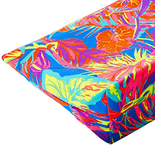 The Holiday Shop London Canvas Clutch Bag Tropical, Multicolour (Blue/Orange/Pink)