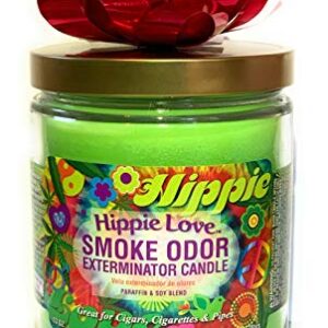 Smoke Odor Exterminator 13 oz Jar Candles Hippie Love, (2) Set of Two Candles.