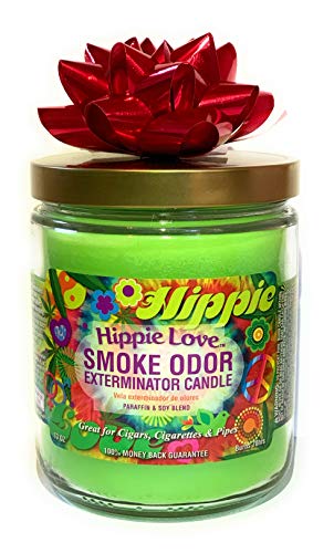 Smoke Odor Exterminator 13 oz Jar Candles Hippie Love, (2) Set of Two Candles.