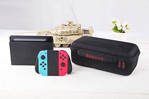 Bestico Carrying Case for Nintendo Switch and Switch OLED Model, Protective Hard Shell Portable Travel Case Pouch for Nintendo Switch Console, AC Adapter, Joy-con Grip, Joy-con Strap and 10 Game Cards