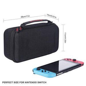 Bestico Carrying Case for Nintendo Switch and Switch OLED Model, Protective Hard Shell Portable Travel Case Pouch for Nintendo Switch Console, AC Adapter, Joy-con Grip, Joy-con Strap and 10 Game Cards